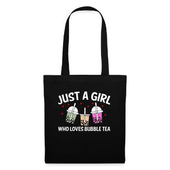 Just A Girl Who Loves Bubble Tea Shirt Geschenk - Stoffbeutel - Schwarz - Vorne