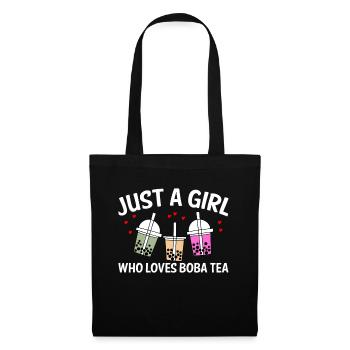 Just A Girl Who Loves Boba Tea Shirt Geschenk - Stoffbeutel - Schwarz - Vorne