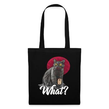 Cat with trapped computer mouse - What? - Tote Bag - black - Front