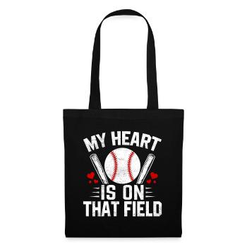 My Heart Is On That Field Baseball Softball Mom - Tote Bag - black - Front