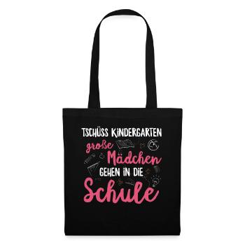 Einschulung Schulanfang Kindergarten Schulstart - Stoffbeutel - Schwarz - Vorne