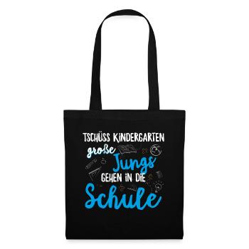 Einschulung Schulanfang Kindergarten Schulstart - Stoffbeutel - Schwarz - Vorne