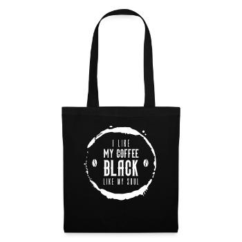 J’aime mon café noir comme mon âme drôle de café - Sac en tissu - noir - Devant