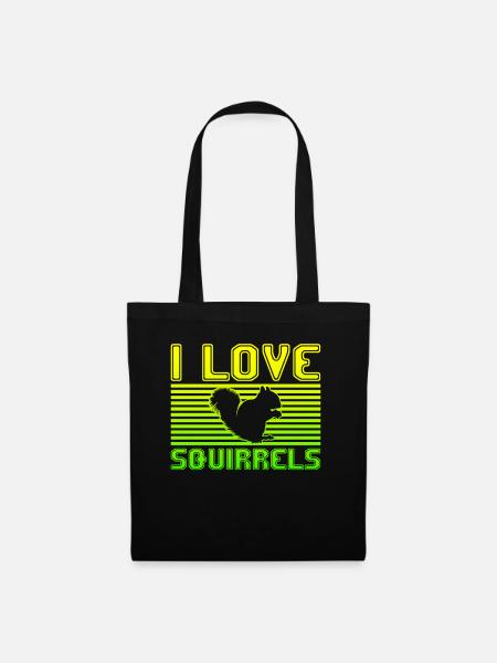 I love squirrels - Stoffbeutel - Schwarz