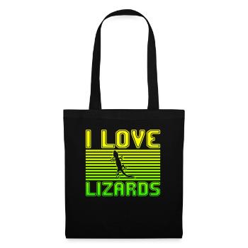 J’adore les lézards - Sac en tissu - noir - Devant