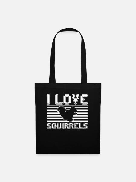 I love squirrels - Stoffbeutel - Schwarz