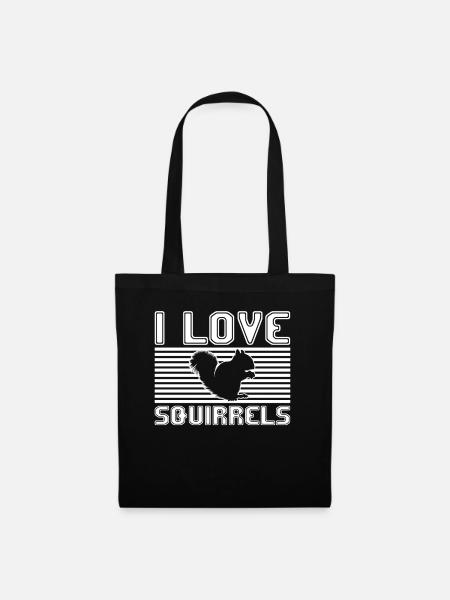 I love squirrels - Stoffbeutel - Schwarz