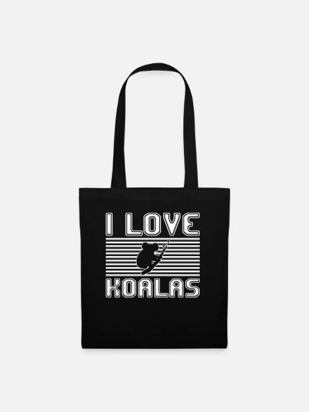I love koalas - Stoffbeutel - Schwarz