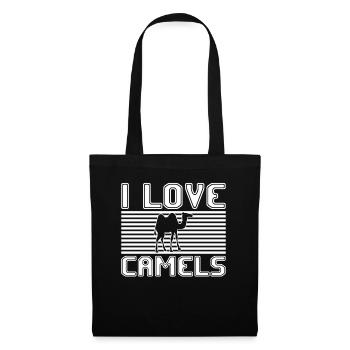 I love camels - Stoffbeutel - Schwarz - Vorne