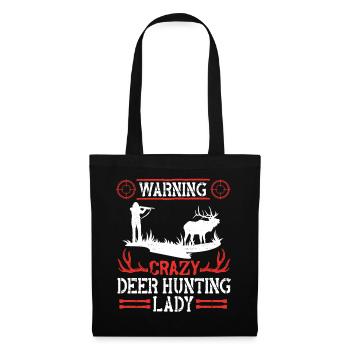 Buck Deer Hunting Hunter Girl - Stoffbeutel - Schwarz - Vorne