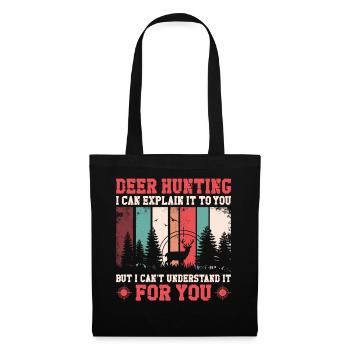 Buck Deer Hunting Hunter Vintage - Stoffbeutel - Schwarz - Vorne