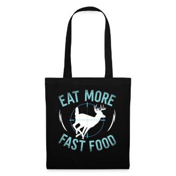 Buck Deer Hunting Hunter Eat More - Tote Bag - black - Front