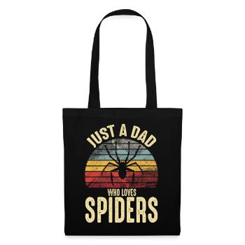 Nur ein Vater, der Spinnen liebt Retro Vintage Spider - Stoffbeutel - Schwarz - Vorne