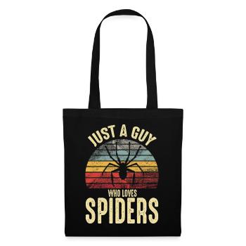 Nur ein Typ, der Spinnen liebt Retro Vintage Spider - Stoffbeutel - Schwarz - Vorne