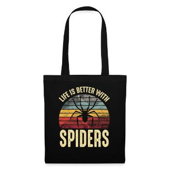 La vie est meilleure avec spiders propriétaire d’araignée - Sac en tissu - noir - Devant