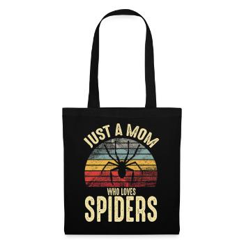 Nur eine Mutter, die Spinnen liebt Retro Spider - Stoffbeutel - Schwarz - Vorne
