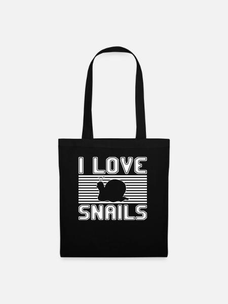 I love snails - Stoffbeutel - Schwarz