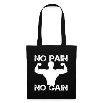 Pas de douleur, pas de gain - Fitness Muscle Building Workout - Sac en tissu - noir - Devant