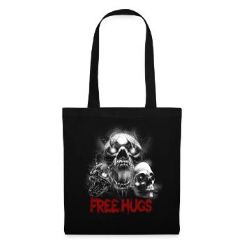 Free Hug's Skull -Bloody Font Halloween - Tote Bag - black - Front