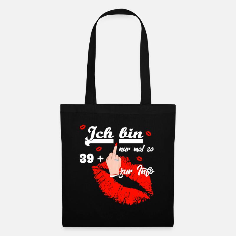 Zum 40. Geburtstag Damen 39 + - Stoffbeutel - Schwarz