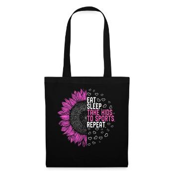 Mom Shirt, Eat Sleep Take Kids To Sport Repeat, - Tote Bag - black - Front