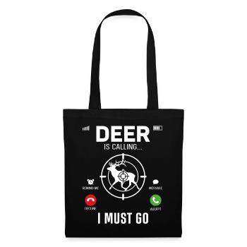 Buck Deer Hunting Hunter Phone - Stoffbeutel - Schwarz - Vorne