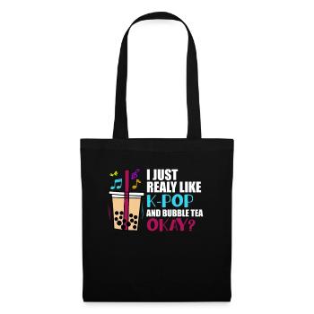 J’aime vraiment la K-pop et le bubble tea OK? - Sac en tissu - noir - Devant