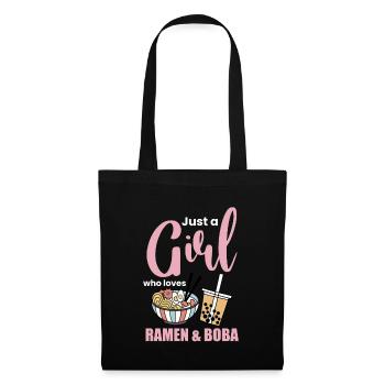 Just A Girl Who Loves Ramen And Boba Shirt - Stoffbeutel - Schwarz - Vorne
