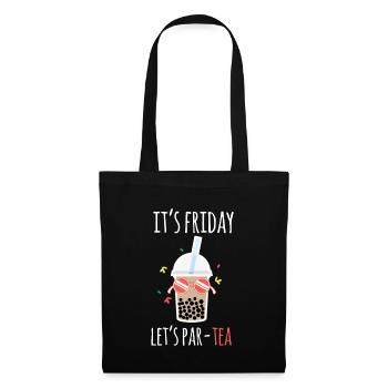 C’est vendredi Let ́s Part-TEA Shirt Bubble Boba Tee - Sac en tissu - noir - Devant