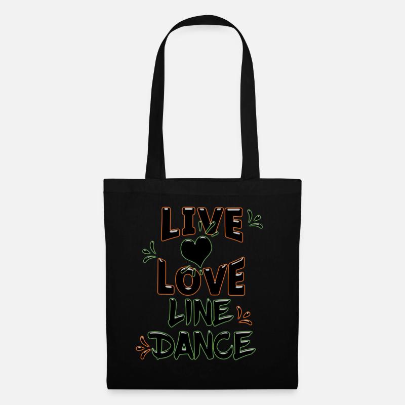 Live Love Line Dance - Stoffbeutel - Schwarz