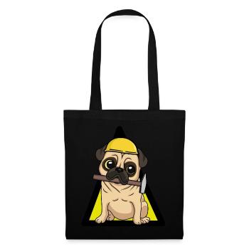 Construction site dog builder craftsman trade craftsmen - Tote Bag - black - Front