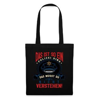 Polizist Polizei - Stoffbeutel - Schwarz - Vorne