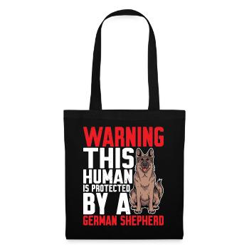 This human is protected by a German Shepherd 5 - Tote Bag - black - Front