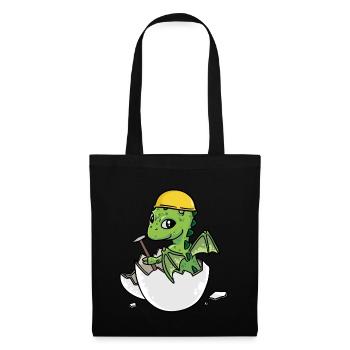Dino Artisan Marteau Coquille d’Œuf Professions Métiers - Sac en tissu - noir - Devant