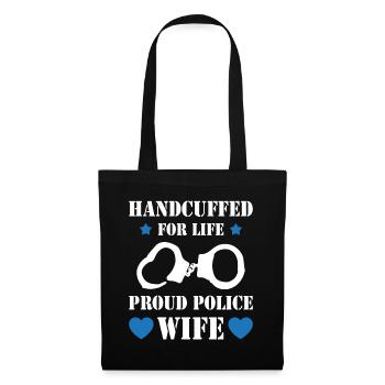 Proud Police Wife Handcuffs - Tote Bag - black - Front