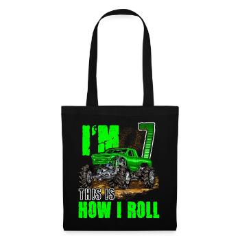 7th Birthday Monster Truck For Boys & Girls 7 Year - Tote Bag - black - Front