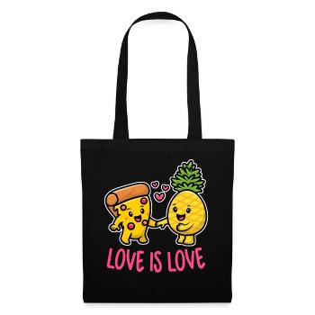 Pineapple Belongs On Pizza Funny Food Love Is Love - Tote Bag - black - Front