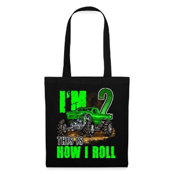 2nd Birthday Children's Monster Truck Boys & Girls - Tote Bag - black - Front