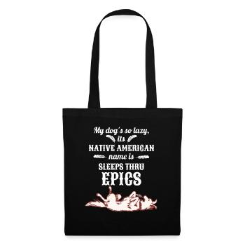 Lazy Dog Sleeps Thru Epics - Tote Bag - black - Front