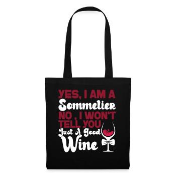 Dégustation de vin de sommelier - Sac en tissu - noir - Devant