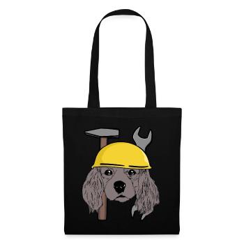 Tête de chien Casque de sécurité de chien Chantier de construction Enfant commercial - Sac en tissu - noir - Devant