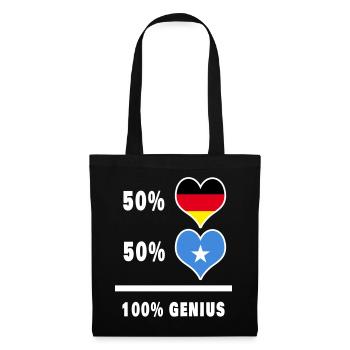 Deutschland und Somalia 100% Genial / Geschenk - Stoffbeutel - Schwarz - Vorne