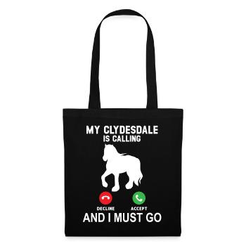 Mon Clydesdale appelle et je dois partir - Sac en tissu - noir - Devant