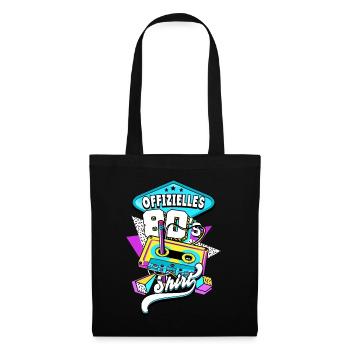80er Jahre Offizielles 80s - Stoffbeutel - Schwarz - Vorne