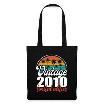 Vintage Geburtstag Geburtstag Retro 2010 Limited - Stoffbeutel - Schwarz - Vorne