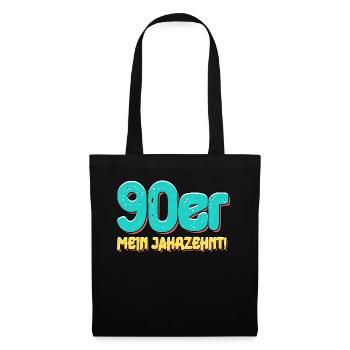 90er Jahre - Stoffbeutel - Schwarz - Vorne