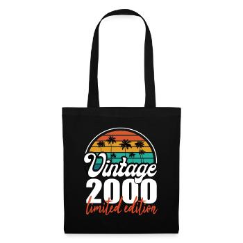 Vintage Geburtstag Geburtstag Retro 2000 Limited - Stoffbeutel - Schwarz - Vorne