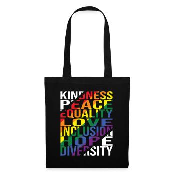 Gentillesse Paix Égalité Amour Inclusion Espoir Plongeurs - Sac en tissu - noir - Devant