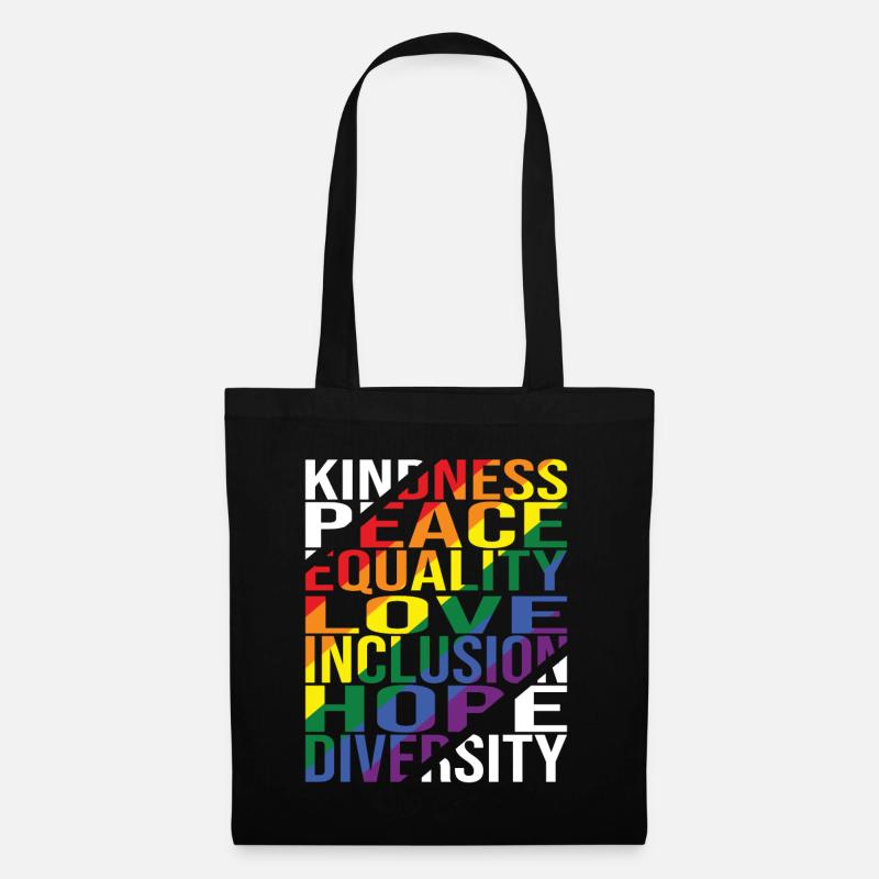 Kindness Peace Equality Love Inclusion Hope Divers - Stoffbeutel - Schwarz
