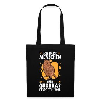 Quokkas finde ich toll Beuteltier Quokka - Stoffbeutel - Schwarz - Vorne